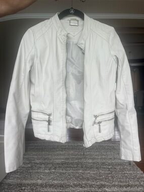 Girls' champagne-colored Faux Leather Jacket